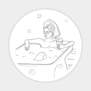 Woman in a Bathtub Magnet